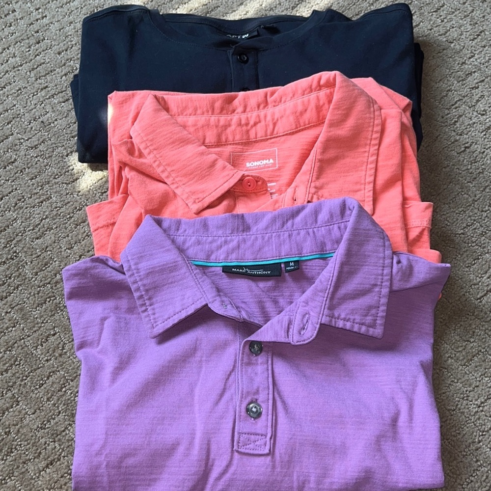 Two Mens Medium Tee & Collar Shirt NWOT